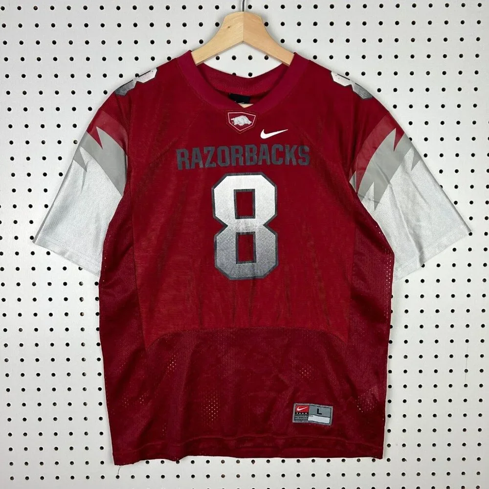 Arkansas Razorbacks Football‎ Jersey Youth Size Large Nike Vintage Red #8 Mesh